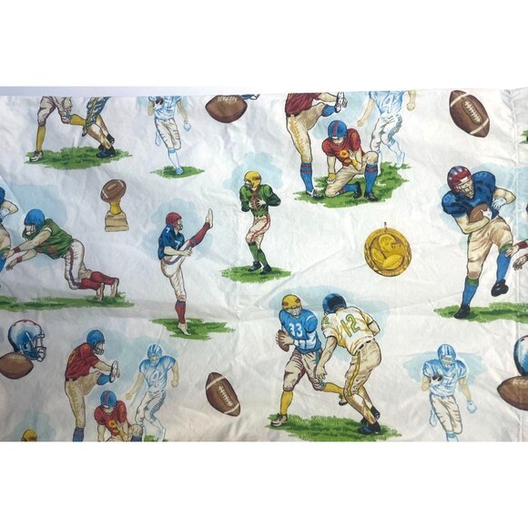 Set of 2 Vintage Traditions Pamela Kline Football Standard Sized Pillowcases - Picture 8 of 10